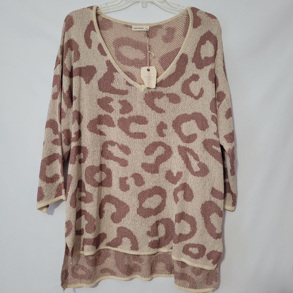 Andthewhy On the Mauve Lightweight  Sweater Size M/L NWT
